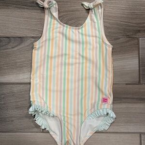 Like New Toddler RuffleButts Pale Rainbow One Piece - Size 4T